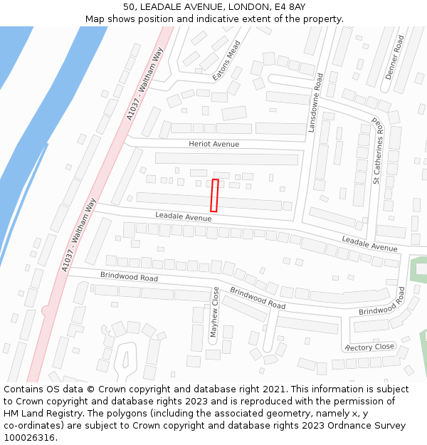 50, LEADALE AVENUE, LONDON, E4 8AY: Location map and indicative extent of plot