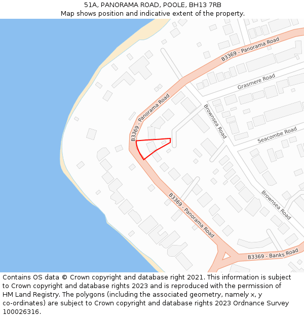 51A, PANORAMA ROAD, POOLE, BH13 7RB: Location map and indicative extent of plot