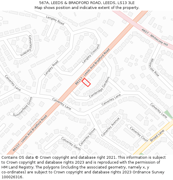 567A, LEEDS & BRADFORD ROAD, LEEDS, LS13 3LE: Location map and indicative extent of plot