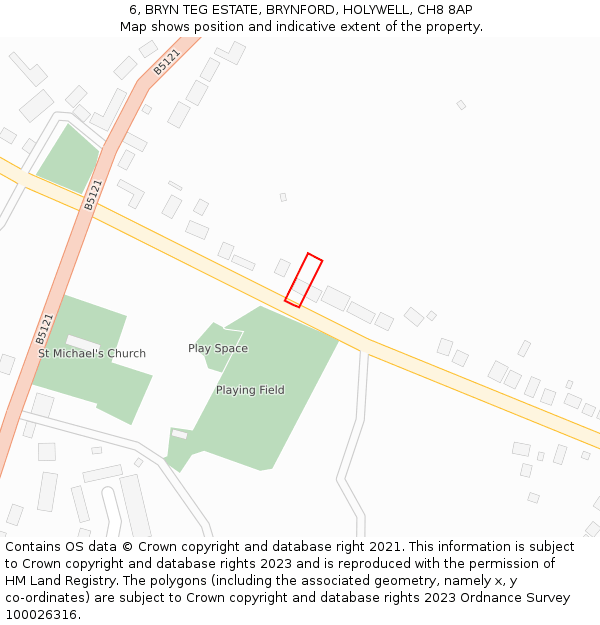 6, BRYN TEG ESTATE, BRYNFORD, HOLYWELL, CH8 8AP: Location map and indicative extent of plot