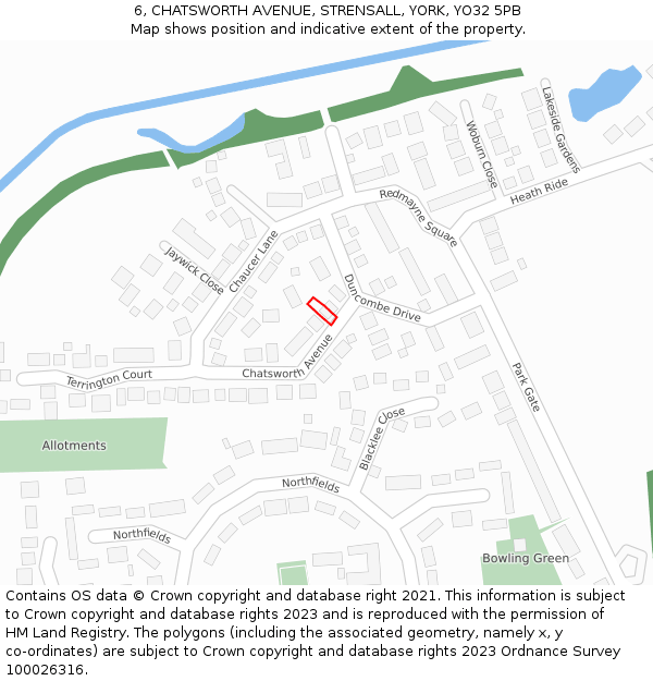 6, CHATSWORTH AVENUE, STRENSALL, YORK, YO32 5PB: Location map and indicative extent of plot