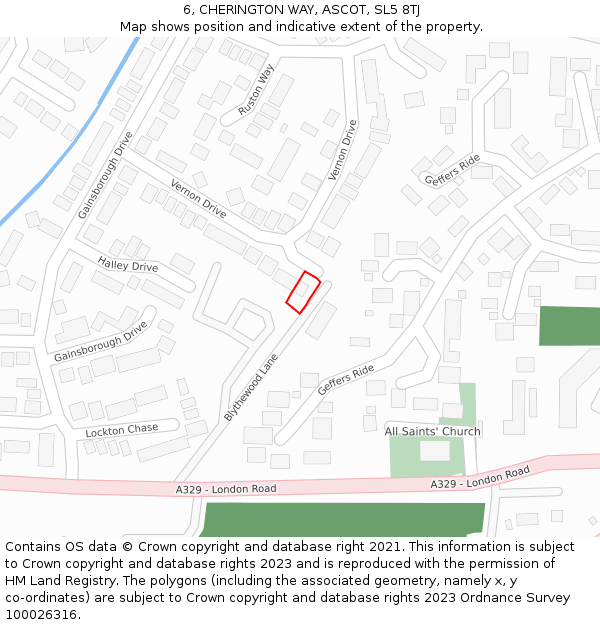 6, CHERINGTON WAY, ASCOT, SL5 8TJ: Location map and indicative extent of plot