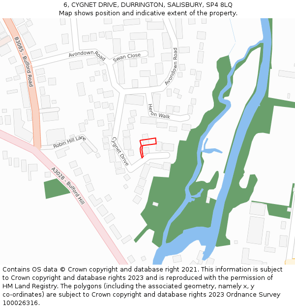 6, CYGNET DRIVE, DURRINGTON, SALISBURY, SP4 8LQ: Location map and indicative extent of plot