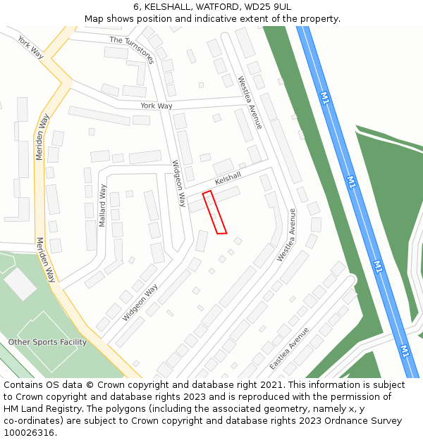 6, KELSHALL, WATFORD, WD25 9UL: Location map and indicative extent of plot