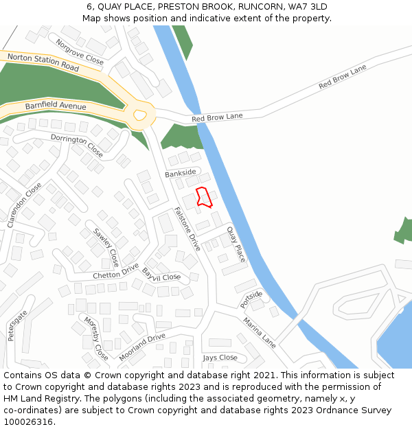 6, QUAY PLACE, PRESTON BROOK, RUNCORN, WA7 3LD: Location map and indicative extent of plot