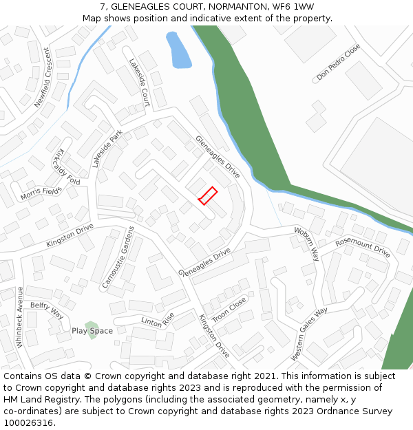 7, GLENEAGLES COURT, NORMANTON, WF6 1WW: Location map and indicative extent of plot