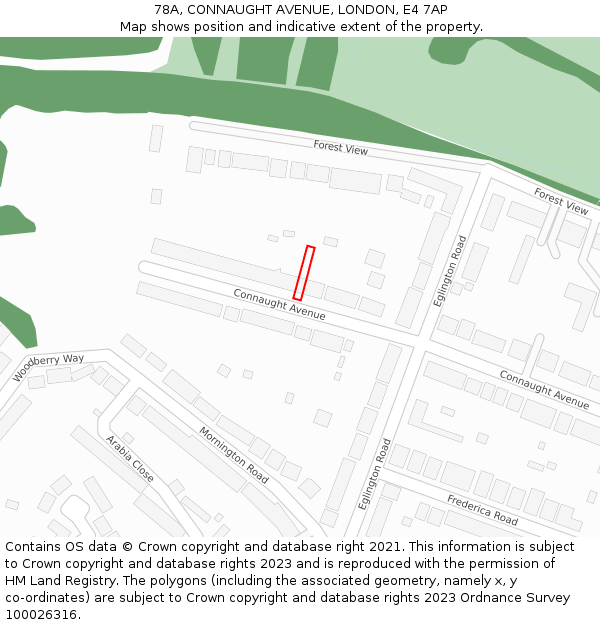 78A, CONNAUGHT AVENUE, LONDON, E4 7AP: Location map and indicative extent of plot