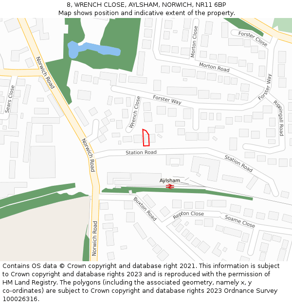 8, WRENCH CLOSE, AYLSHAM, NORWICH, NR11 6BP: Location map and indicative extent of plot