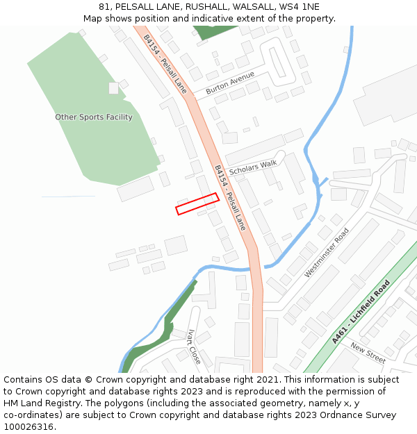 81, PELSALL LANE, RUSHALL, WALSALL, WS4 1NE: Location map and indicative extent of plot