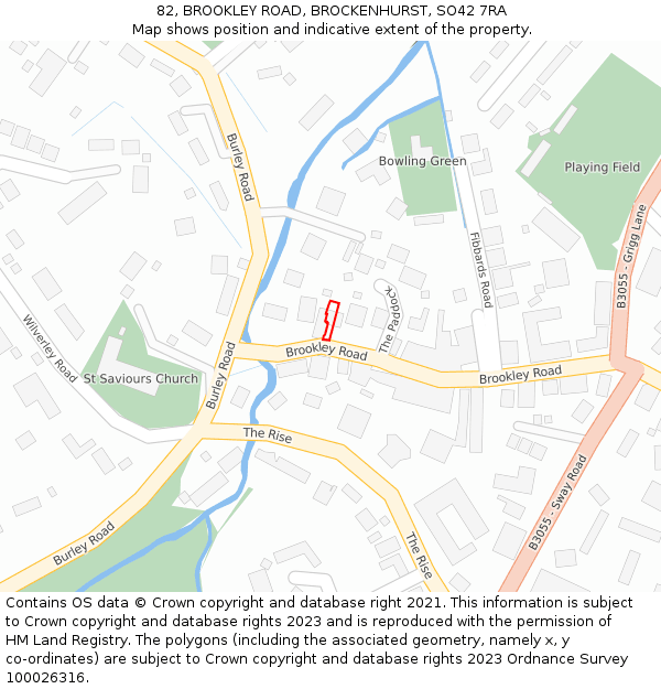 82, BROOKLEY ROAD, BROCKENHURST, SO42 7RA: Location map and indicative extent of plot
