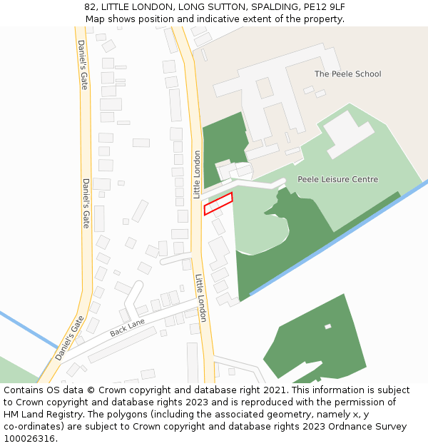 82, LITTLE LONDON, LONG SUTTON, SPALDING, PE12 9LF: Location map and indicative extent of plot