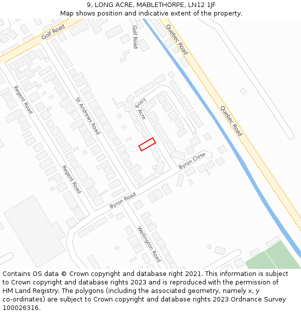 9, LONG ACRE, MABLETHORPE, LN12 1JF: Location map and indicative extent of plot