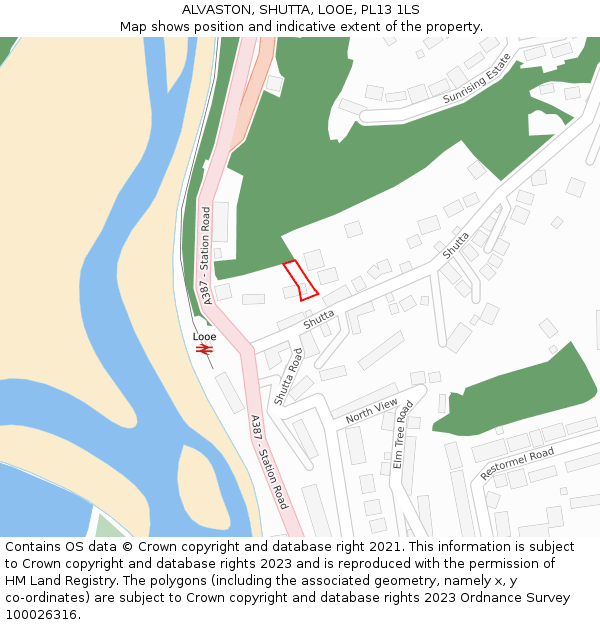 ALVASTON, SHUTTA, LOOE, PL13 1LS: Location map and indicative extent of plot