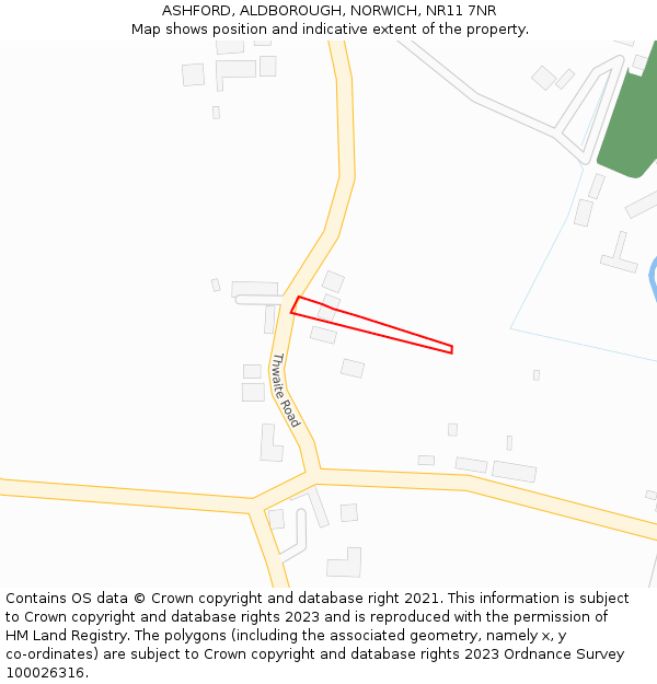 ASHFORD, ALDBOROUGH, NORWICH, NR11 7NR: Location map and indicative extent of plot