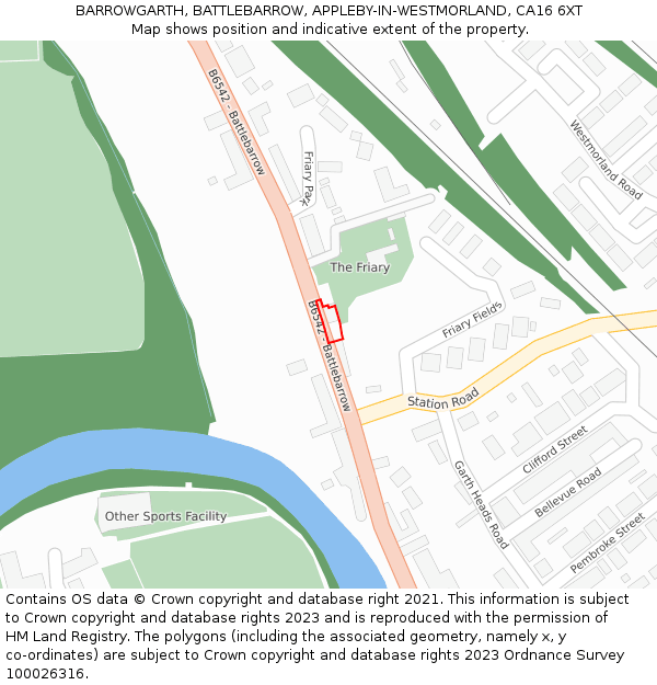 BARROWGARTH, BATTLEBARROW, APPLEBY-IN-WESTMORLAND, CA16 6XT: Location map and indicative extent of plot