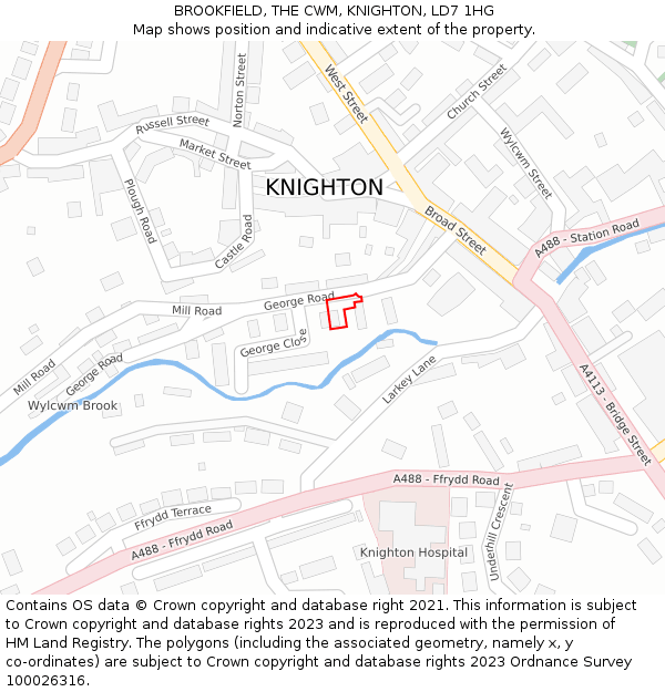 BROOKFIELD, THE CWM, KNIGHTON, LD7 1HG: Location map and indicative extent of plot