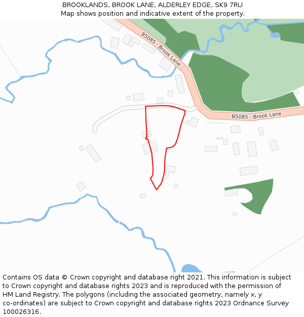 BROOKLANDS, BROOK LANE, ALDERLEY EDGE, SK9 7RU: Location map and indicative extent of plot