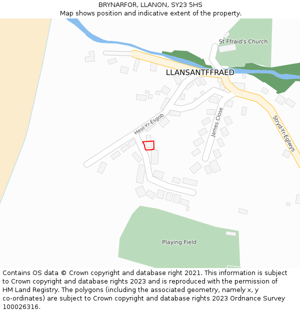 BRYNARFOR, LLANON, SY23 5HS: Location map and indicative extent of plot