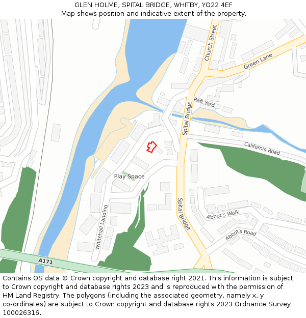 GLEN HOLME, SPITAL BRIDGE, WHITBY, YO22 4EF: Location map and indicative extent of plot