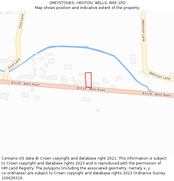 GREYSTONES, HENTON, WELLS, BA5 1PD: Location map and indicative extent of plot