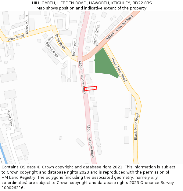 HILL GARTH, HEBDEN ROAD, HAWORTH, KEIGHLEY, BD22 8RS: Location map and indicative extent of plot