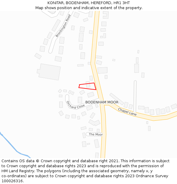 KONITAR, BODENHAM, HEREFORD, HR1 3HT: Location map and indicative extent of plot