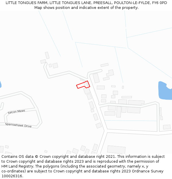 LITTLE TONGUES FARM, LITTLE TONGUES LANE, PREESALL, POULTON-LE-FYLDE, FY6 0PD: Location map and indicative extent of plot