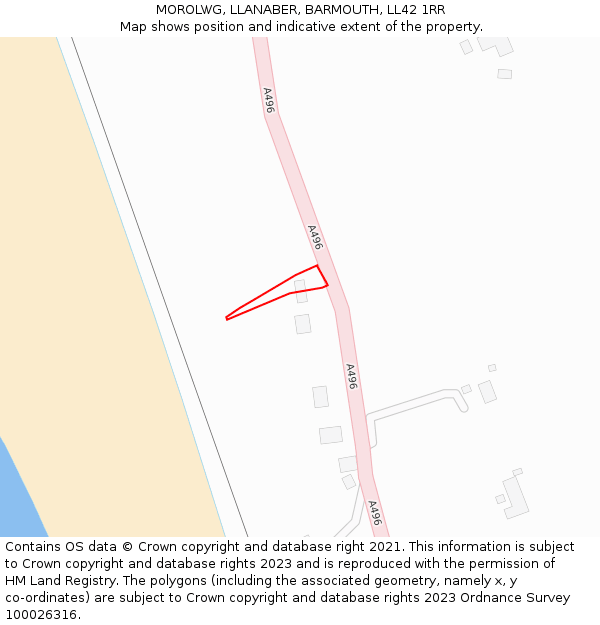 MOROLWG, LLANABER, BARMOUTH, LL42 1RR: Location map and indicative extent of plot