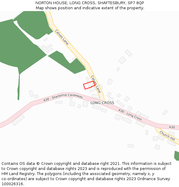 NORTON HOUSE, LONG CROSS, SHAFTESBURY, SP7 8QP: Location map and indicative extent of plot