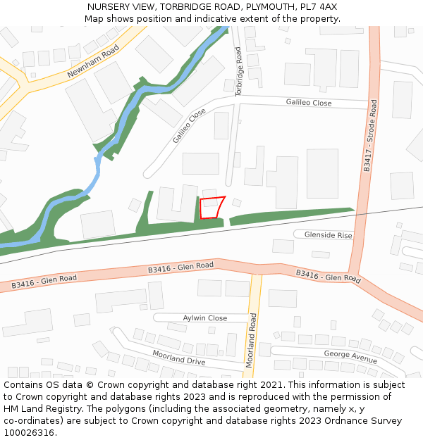 NURSERY VIEW, TORBRIDGE ROAD, PLYMOUTH, PL7 4AX: Location map and indicative extent of plot