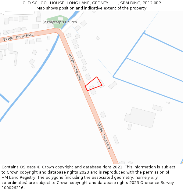 OLD SCHOOL HOUSE, LONG LANE, GEDNEY HILL, SPALDING, PE12 0PP: Location map and indicative extent of plot