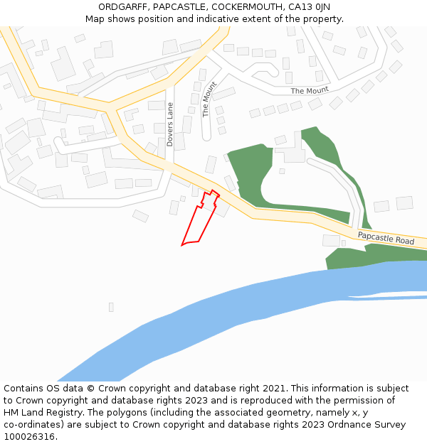 ORDGARFF, PAPCASTLE, COCKERMOUTH, CA13 0JN: Location map and indicative extent of plot