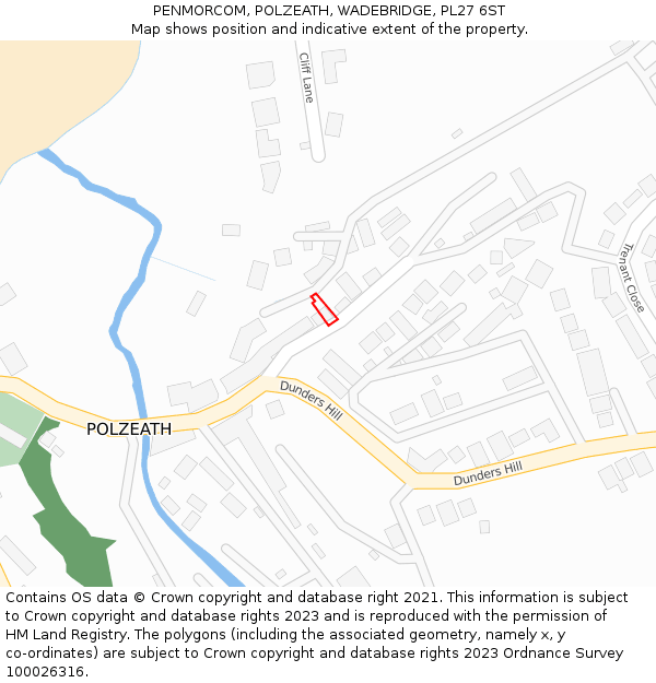 PENMORCOM, POLZEATH, WADEBRIDGE, PL27 6ST: Location map and indicative extent of plot