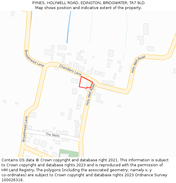 PYNES, HOLYWELL ROAD, EDINGTON, BRIDGWATER, TA7 9LD: Location map and indicative extent of plot