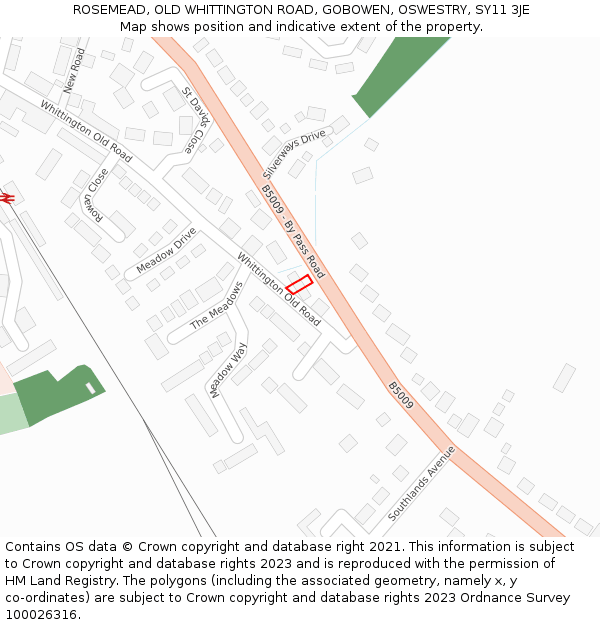ROSEMEAD, OLD WHITTINGTON ROAD, GOBOWEN, OSWESTRY, SY11 3JE: Location map and indicative extent of plot
