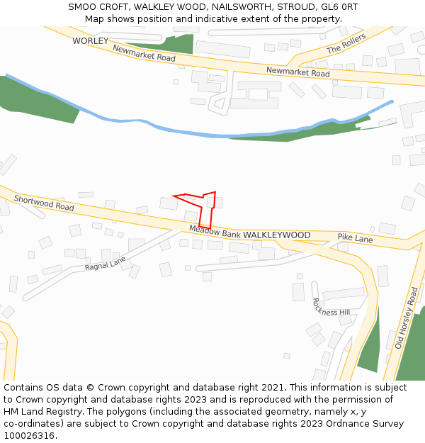 SMOO CROFT, WALKLEY WOOD, NAILSWORTH, STROUD, GL6 0RT: Location map and indicative extent of plot