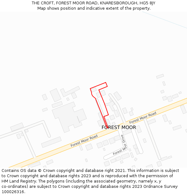 THE CROFT, FOREST MOOR ROAD, KNARESBOROUGH, HG5 8JY: Location map and indicative extent of plot