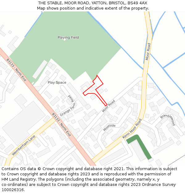 THE STABLE, MOOR ROAD, YATTON, BRISTOL, BS49 4AX: Location map and indicative extent of plot