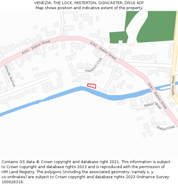 VENEZIA, THE LOCK, MISTERTON, DONCASTER, DN10 4DF: Location map and indicative extent of plot
