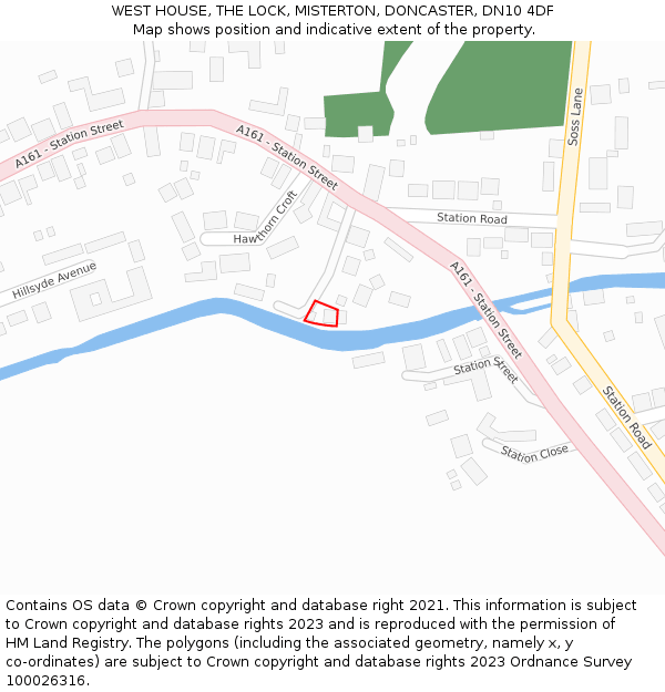 WEST HOUSE, THE LOCK, MISTERTON, DONCASTER, DN10 4DF: Location map and indicative extent of plot