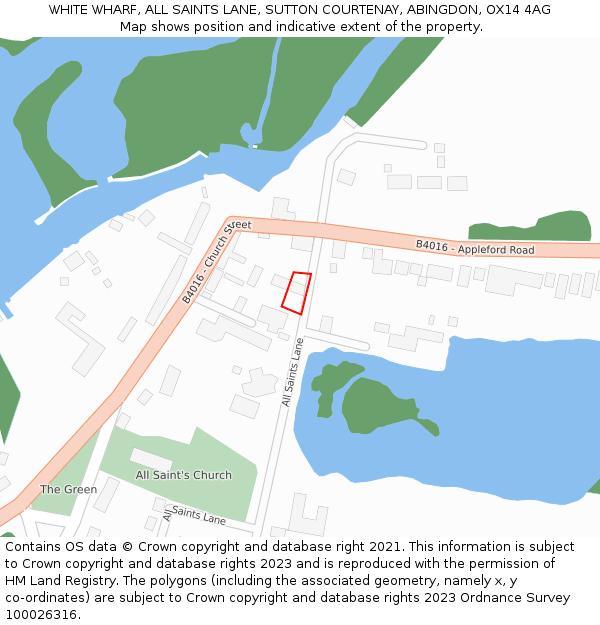 WHITE WHARF, ALL SAINTS LANE, SUTTON COURTENAY, ABINGDON, OX14 4AG: Location map and indicative extent of plot