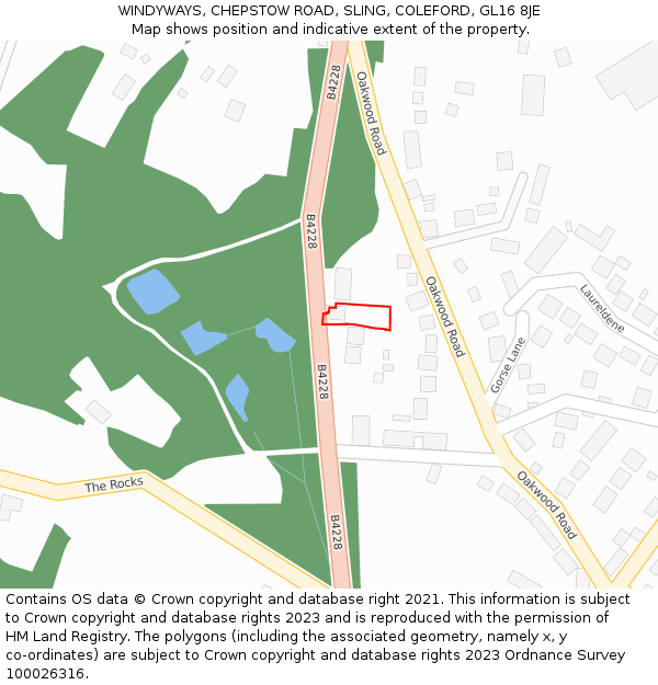 WINDYWAYS, CHEPSTOW ROAD, SLING, COLEFORD, GL16 8JE: Location map and indicative extent of plot