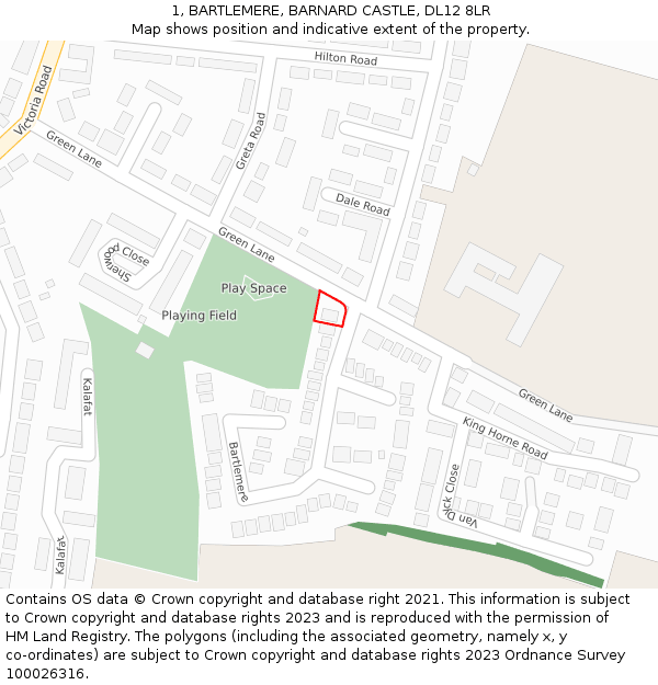 1, BARTLEMERE, BARNARD CASTLE, DL12 8LR: Location map and indicative extent of plot