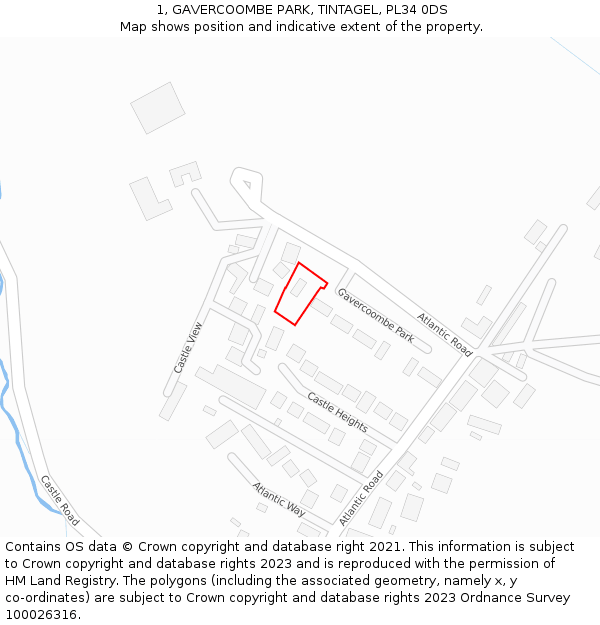 1, GAVERCOOMBE PARK, TINTAGEL, PL34 0DS: Location map and indicative extent of plot