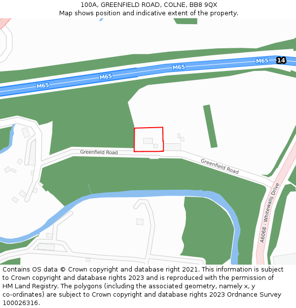 100A, GREENFIELD ROAD, COLNE, BB8 9QX: Location map and indicative extent of plot