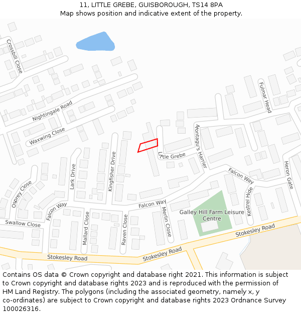 11, LITTLE GREBE, GUISBOROUGH, TS14 8PA: Location map and indicative extent of plot