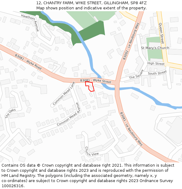 12, CHANTRY FARM, WYKE STREET, GILLINGHAM, SP8 4FZ: Location map and indicative extent of plot