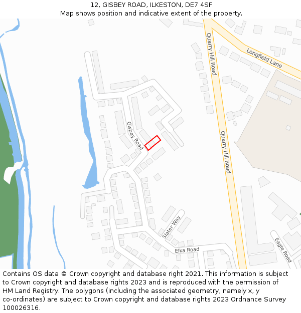 12, GISBEY ROAD, ILKESTON, DE7 4SF: Location map and indicative extent of plot