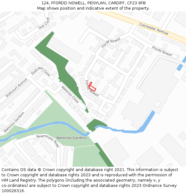 124, FFORDD NOWELL, PENYLAN, CARDIFF, CF23 9FB: Location map and indicative extent of plot