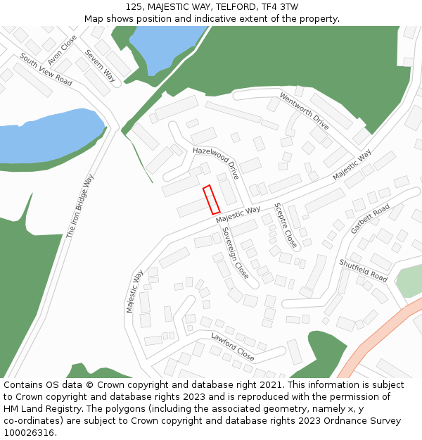 125, MAJESTIC WAY, TELFORD, TF4 3TW: Location map and indicative extent of plot